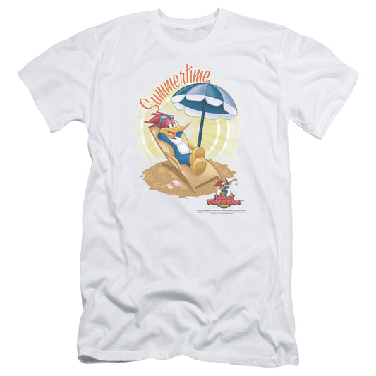 Woody Woodpecker - Summertime - Short Sleeve Adult 30/1 - White T-shirt
