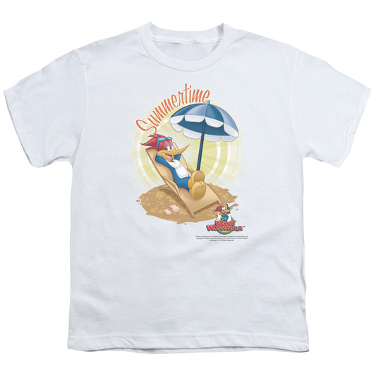 Woody Woodpecker - Summertime - Short Sleeve Youth 18/1 - White T-shirt