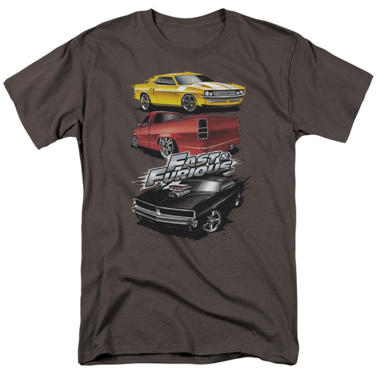 Fast And The Furious - Muscle Car Splatter - Short Sleeve Adult 18/1 - Charcoal - Sm - Charcoal T-shirt
