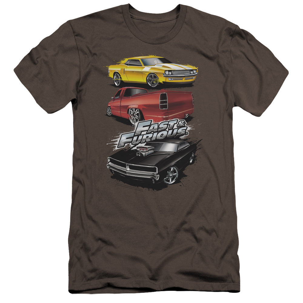 Fast And The Furious - Muscle Car Splatter-premuim Canvas Adult Slim Fit 30/1 - Charcoal