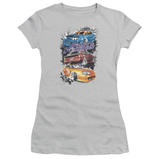 Fast And The Furioushort Sleevemokin Street Cars - S - S Junior Sheer - Silver - Md - Silver T-shirt