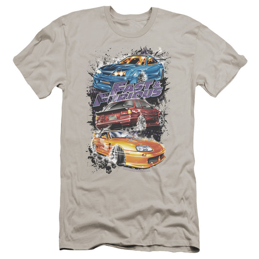 FAST AND THE FURIOU MOKIN STREET CARS-PREMUIM CANVAS ADULT SLIM T-Shirt