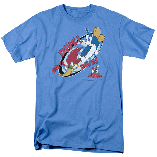 Woody Woodpecker - Dive - Short Sleeve Adult 18/1 - Carolina Blue T-shirt