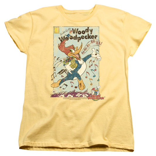 Woody Woodpecker - Vintage Woody - Short Sleeve Womens Tee - Banana T-shirt