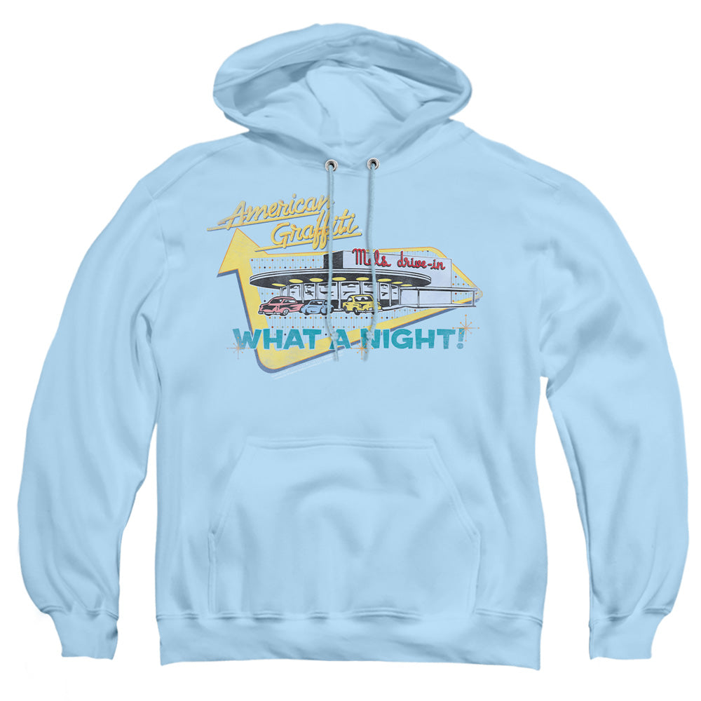 American Graffiti - Mels Drive In - Adult Pull-over Hoodie - Light Blue