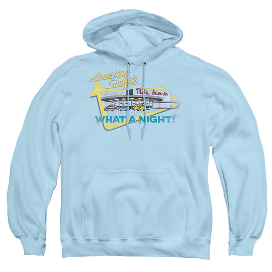American Graffiti - Mels Drive In - Adult Pull-over Hoodie - Light Blue