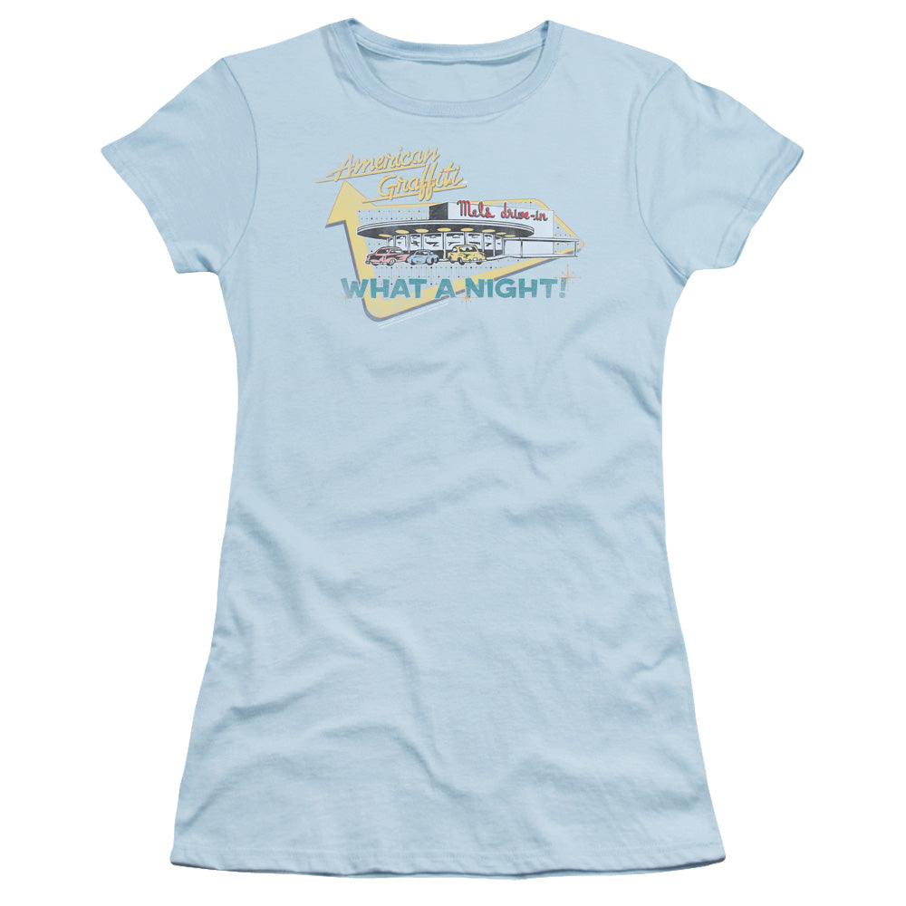 AMERICAN GRAFFITI MELS DRIVE IN - S/S JUNIOR SHEER - LIGHT BLUE - SM - Light Blue T-Shirt