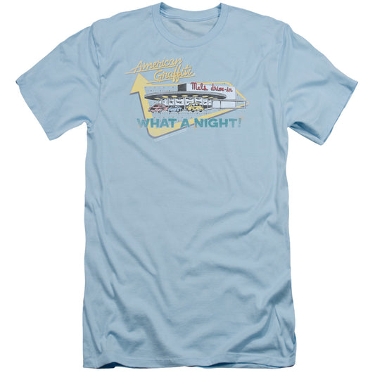 American Graffiti - Mels Drive In - Short Sleeve Adult 30/1 - Light Blue - Sm - Light Blue T-shirt