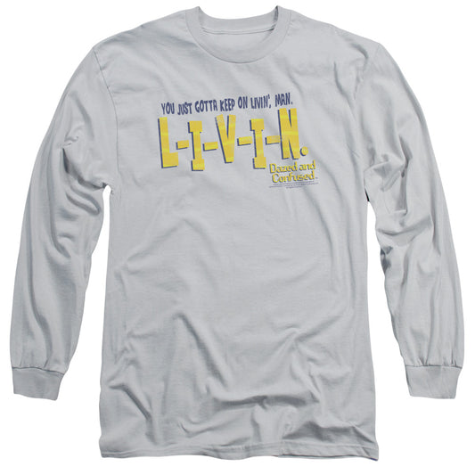 Dazed And Confused - Livin - Long Sleeve Adult 18/1 - Silver - Sm - Silver T-shirt