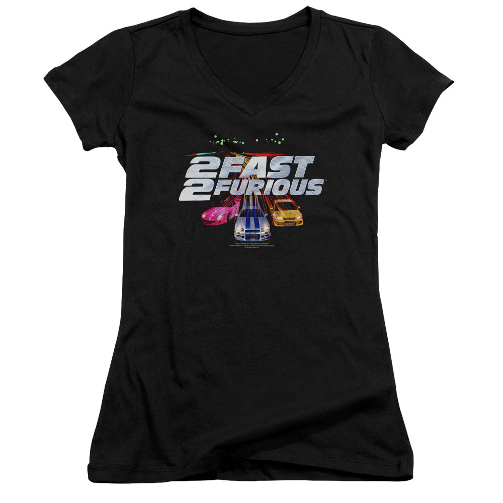 2 Fast 2 Furious - Logo - Junior V-neck - Black - Sm - Black