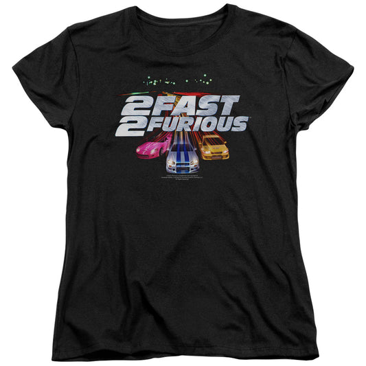 2 Fast 2 Furious - Logo - Short Sleeve Womens Tee - Black - Sm - Black T-shirt