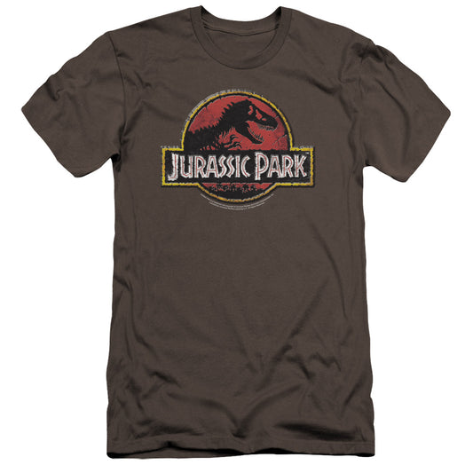 Jurassic Park - Stone Logo-premuim Canvas Adult Slim Fit 30/1 - Charcoal