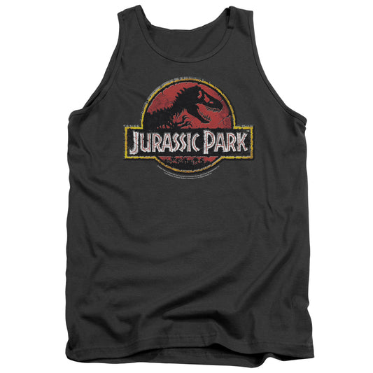 Jurassic Park Stone Logo - Adult Tank - Charcoal