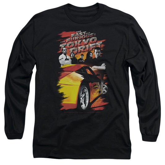 Tokyo Drift - Drifting Crew - Long Sleeve Adult 18/1 - Black T-shirt