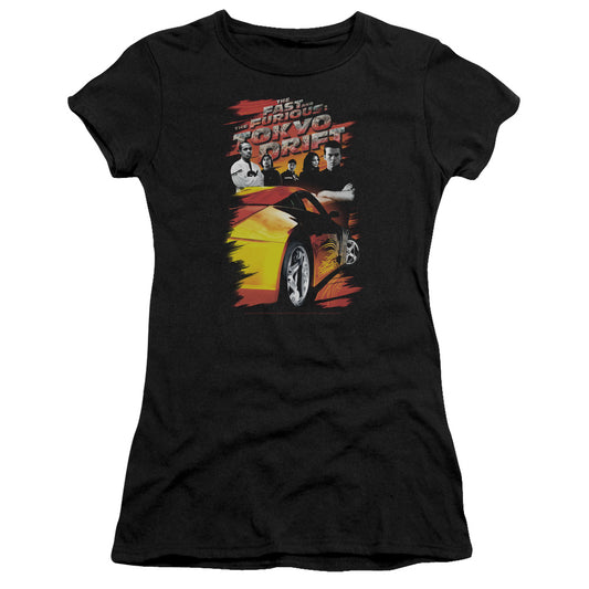 Tokyo Drift - Drifting Crew - Short Sleeve Junior Sheer - Black T-shirt
