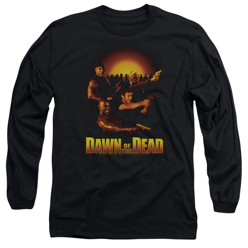 Dawn Of The Dead - Dawn Collage - Long Sleeve Adult 18/1 - Black - Sm - Black T-shirt