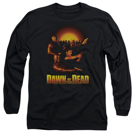 Dawn Of The Dead - Dawn Collage - Long Sleeve Adult 18/1 - Black - Sm - Black T-shirt