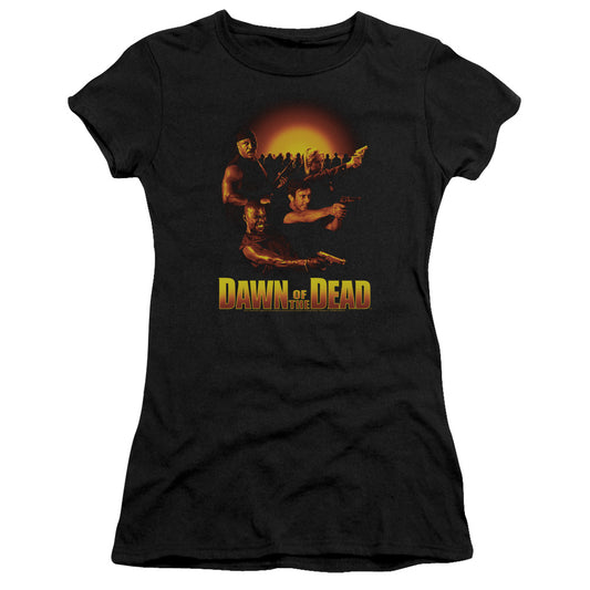 Dawn Of The Dead - Dawn Collage - Short Sleeve Junior Sheer - Black - Sm - Black T-shirt
