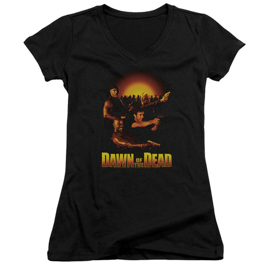 Dawn Of The Dead - Dawn Collage - Junior V-neck - Black - Sm - Black