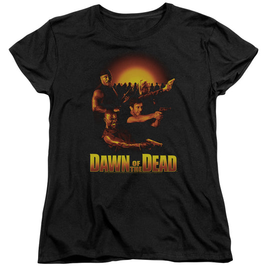 Dawn Of The Dead - Dawn Collage - Short Sleeve Womens Tee - Black - Sm - Black T-shirt