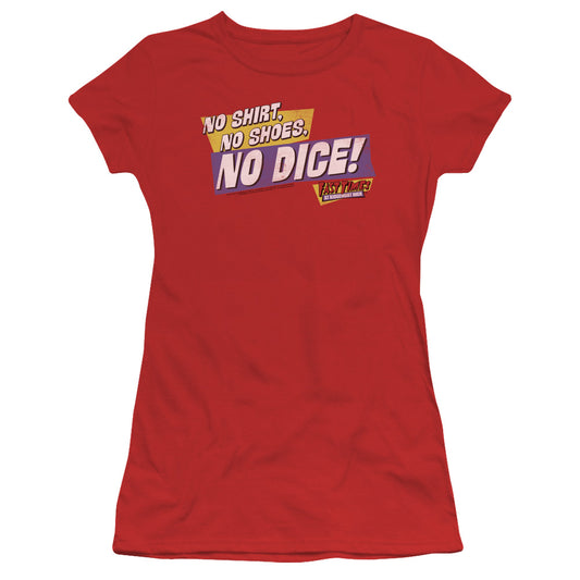 Fast Times Ridgemont High - No Dice - Short Sleeve Junior Sheer - Red - Sm - Red T-shirt