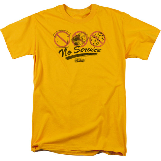 Fast Times Ridgemont High - No Service - Short Sleeve Adult 18/1 - Gold - Sm - Gold T-shirt