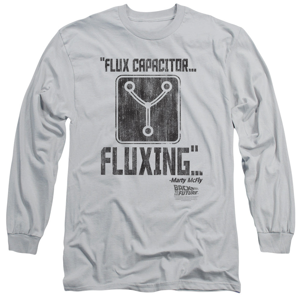 Back To The Future - Fluxing - Long Sleeve Adult 18/1 - Silver T-shirt
