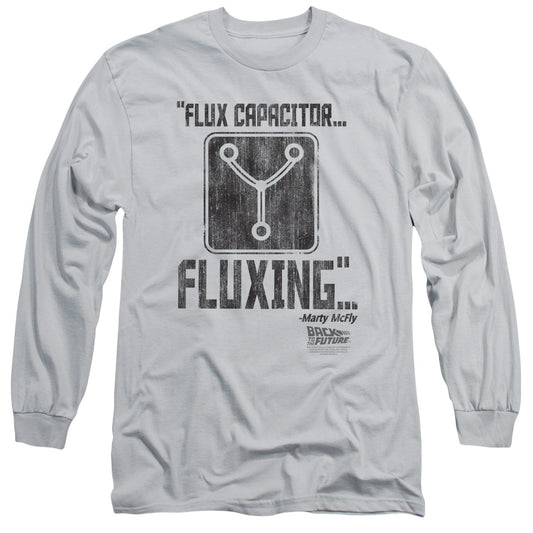 Back To The Future - Fluxing - Long Sleeve Adult 18/1 - Silver T-shirt