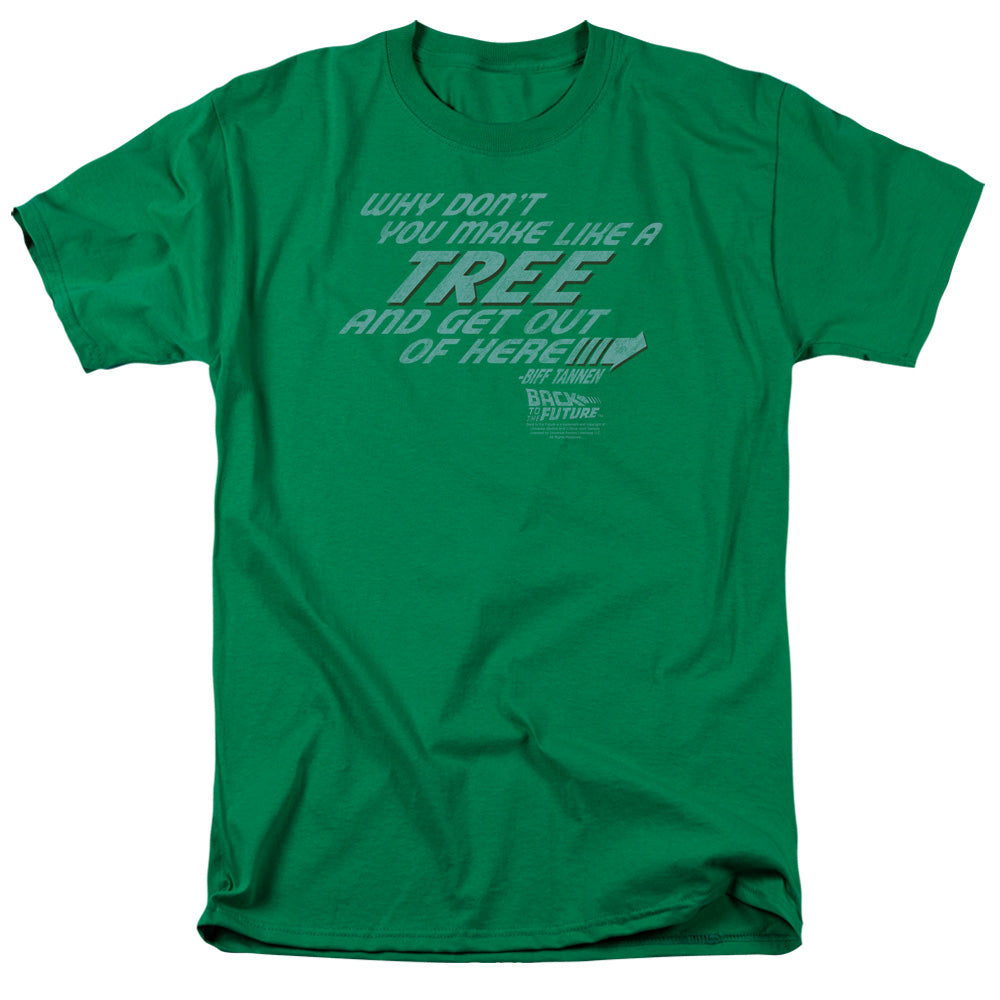 Back To The Future - Make Like A Tree - Short Sleeve Adult 18/1 - Kelly Green T-shirt