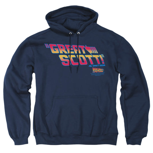 Back To The Future - Great Scott - Adult Pull-over Hoodie - Navy