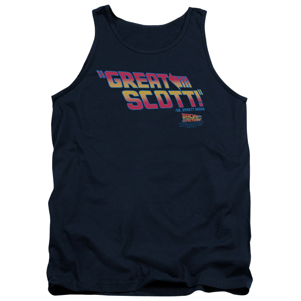 Back To The Future - Great Scott - Adult Tank - Navy - Sm - Navy