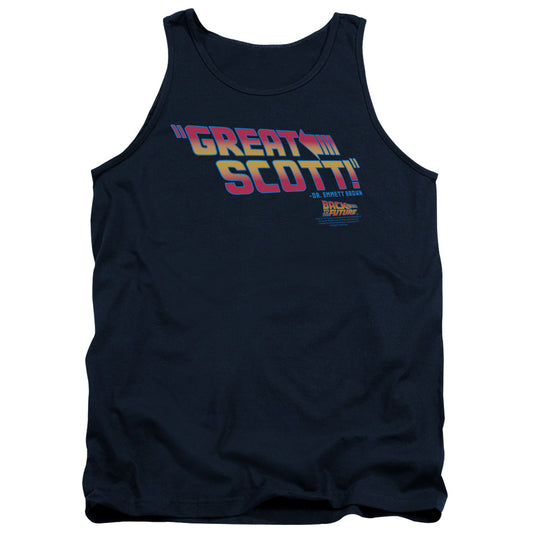 Back To The Future - Great Scott - Adult Tank - Navy - Sm - Navy