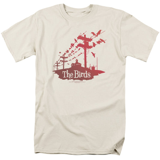 Birds - On A Wire - Short Sleeve Adult 18/1 - Cream T-shirt