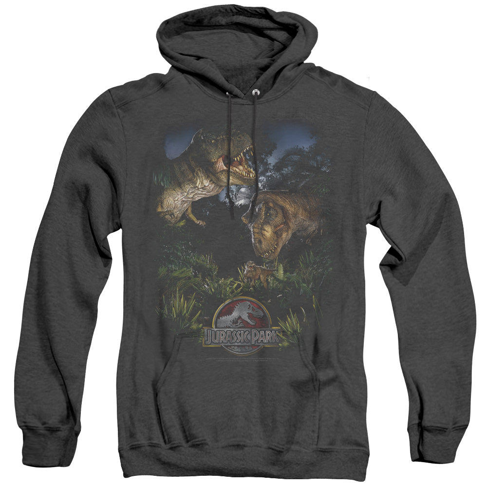 Jurassic Park - Happy Family - Adult Heather Hoodie - Black
