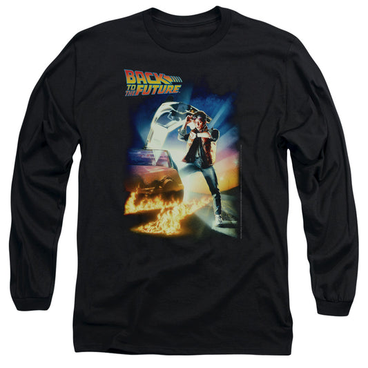 Back To The Future - Poster - Long Sleeve Adult 18/1 - Black T-shirt