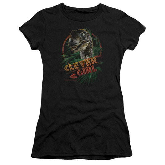 Jurassic Park - Clever Girl - Short Sleeve Junior Sheer - Black T-shirt