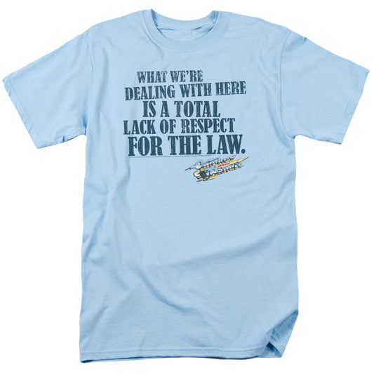 Smokey And The Bandit - Lack Of Respect - Short Sleeve Adult 18/1 - Light Blue T-shirt