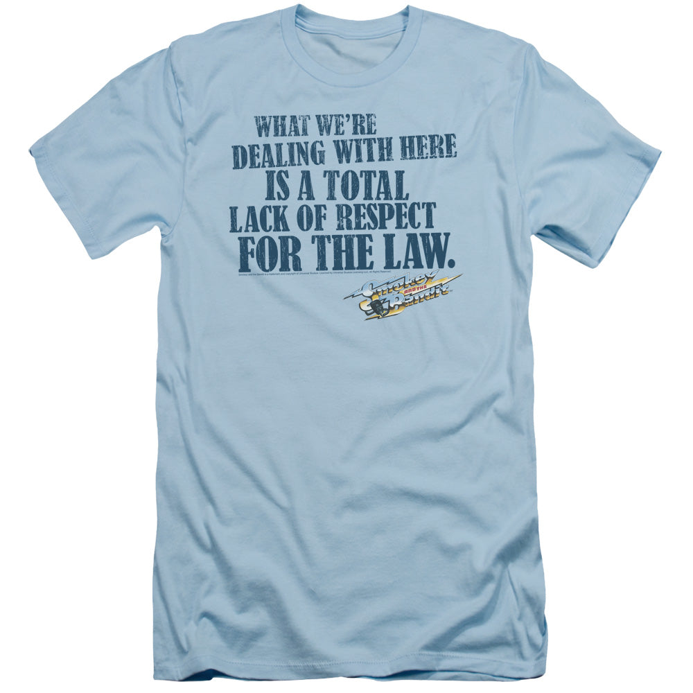 Smokey And The Bandit - Lack Of Respect - Short Sleeve Adult 30/1 - Light Blue T-shirt