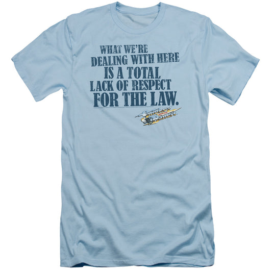 Smokey And The Bandit - Lack Of Respect - Short Sleeve Adult 30/1 - Light Blue T-shirt