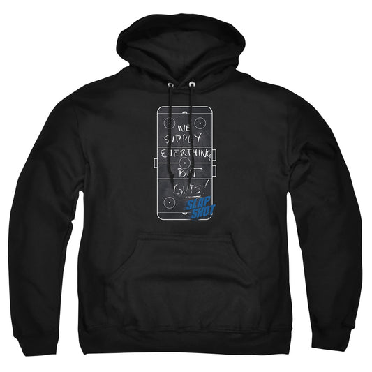 Slap Shot - Chalkboard - Adult Pull-over Hoodie - Black