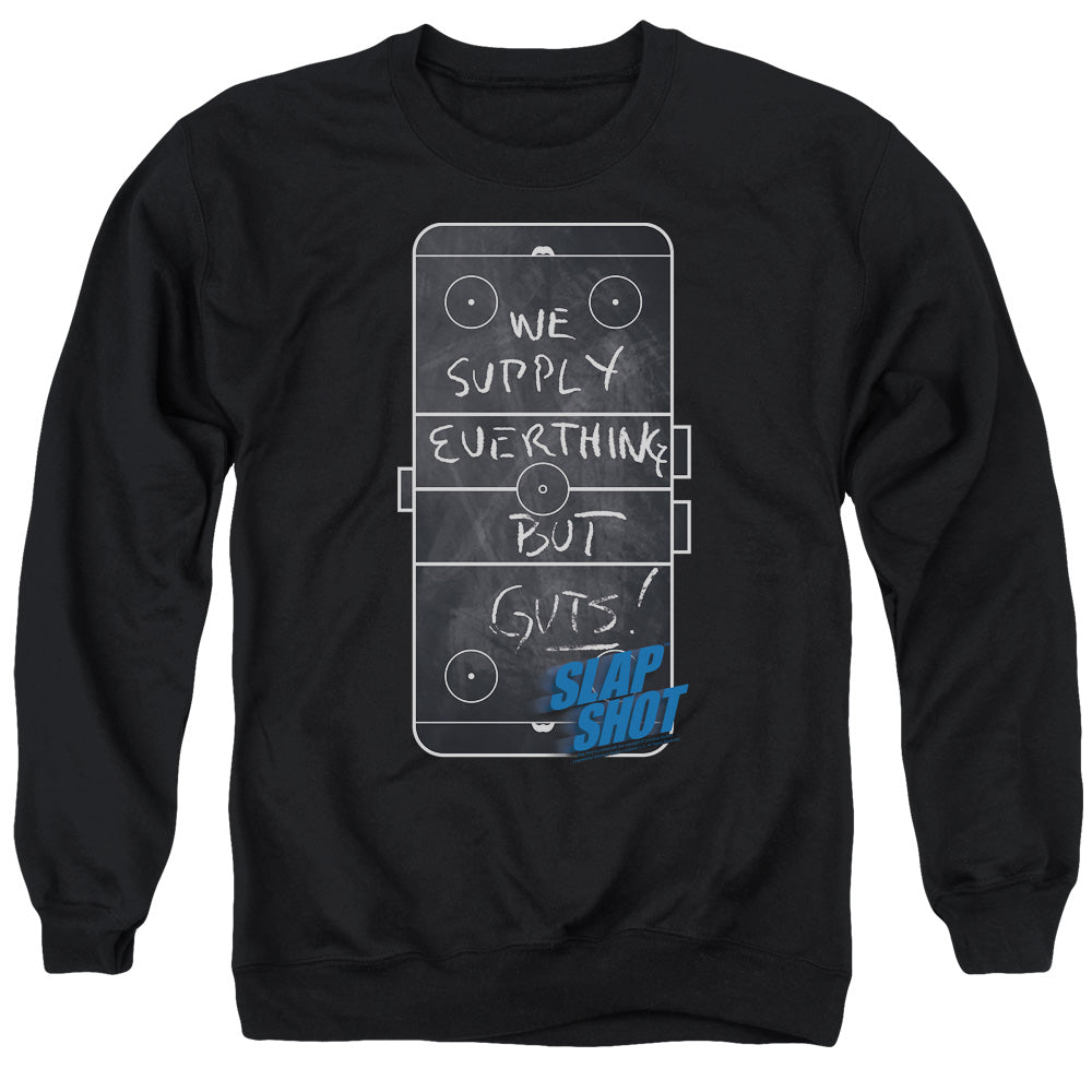 Slap Shot - Chalkboard - Adult Crewneck Sweatshirt - Black