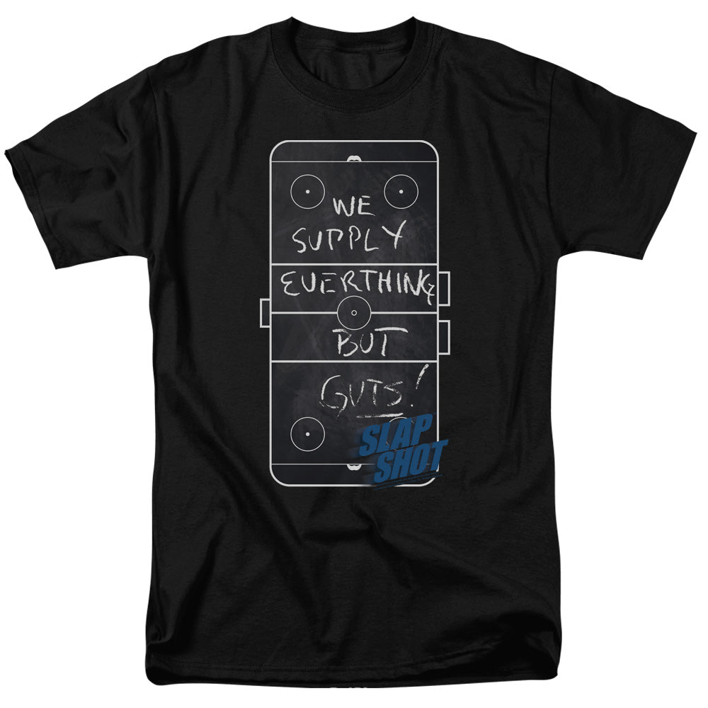 Slap Shot - Chalkboard - Short Sleeve Adult 18/1 - Black T-shirt