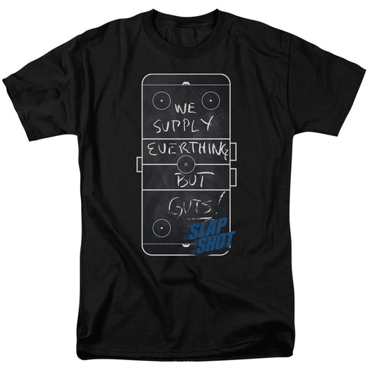 Slap Shot - Chalkboard - Short Sleeve Adult 18/1 - Black T-shirt