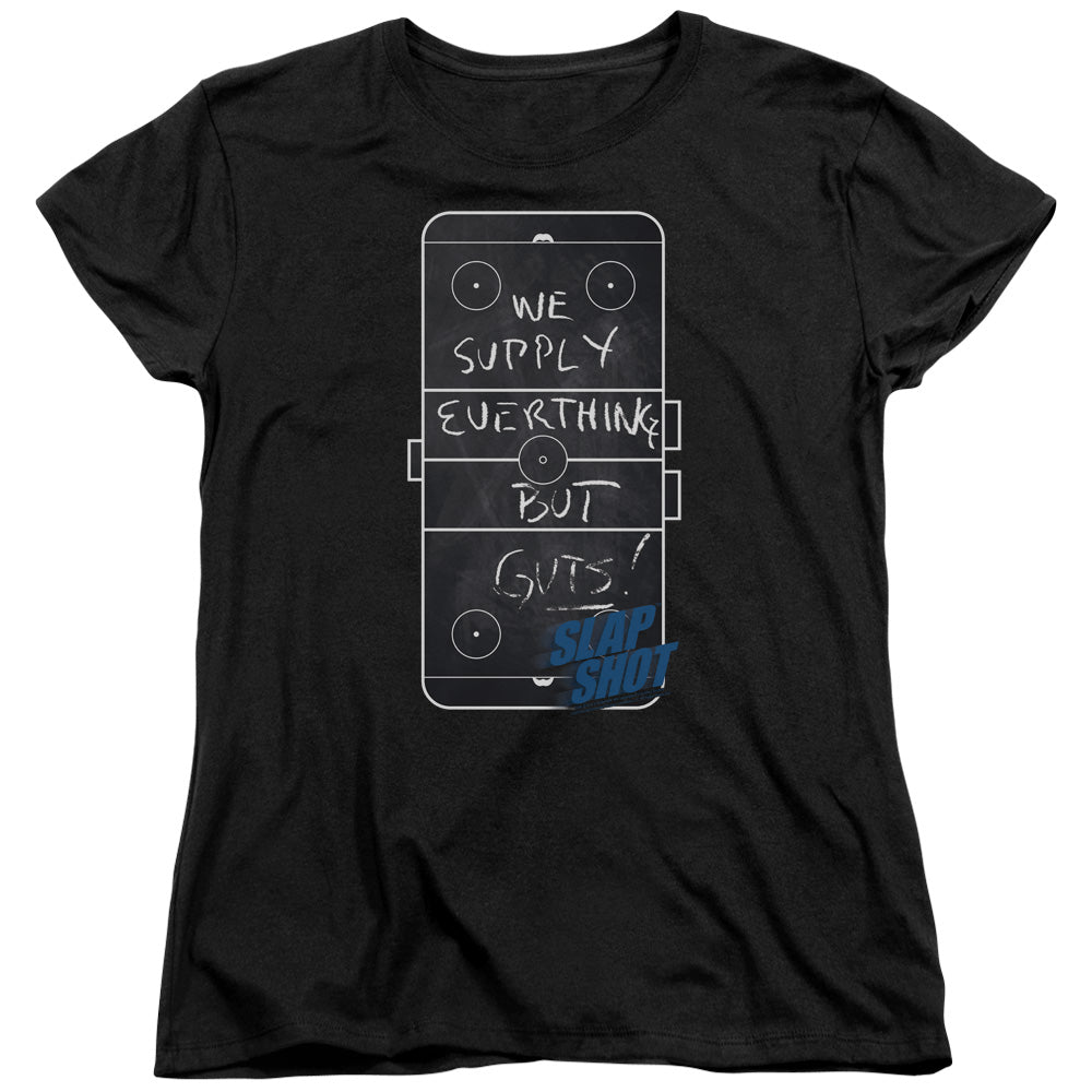 Slap Shot - Chalkboard - Short Sleeve Womens Tee - Black T-shirt