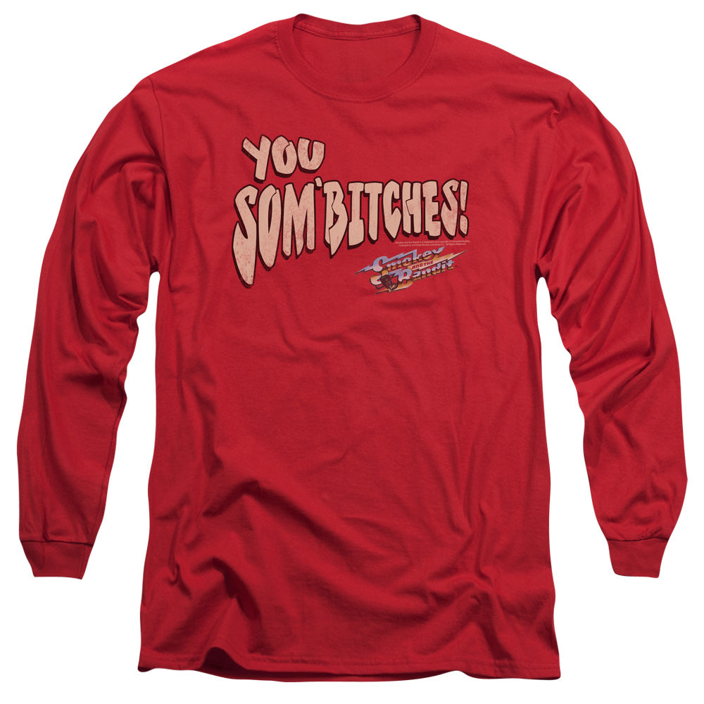 Smokey And The Bandit - Sombitch - Long Sleeve Adult 18/1 - Red T-shirt