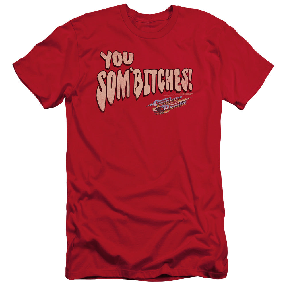 Smokey And The Bandit - Sombitch - Short Sleeve Adult 30/1 - Red T-shirt