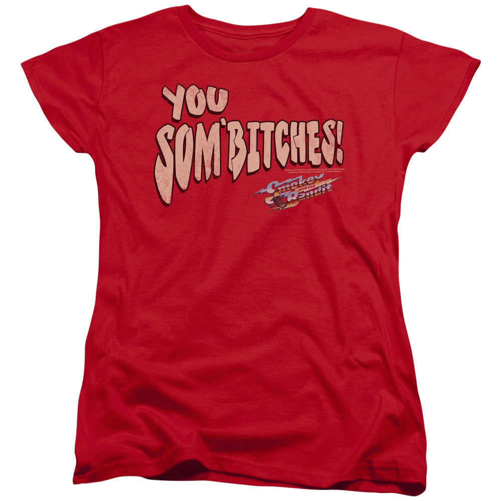 Smokey And The Bandit - Sombitch - Short Sleeve Womens Tee - Red T-shirt