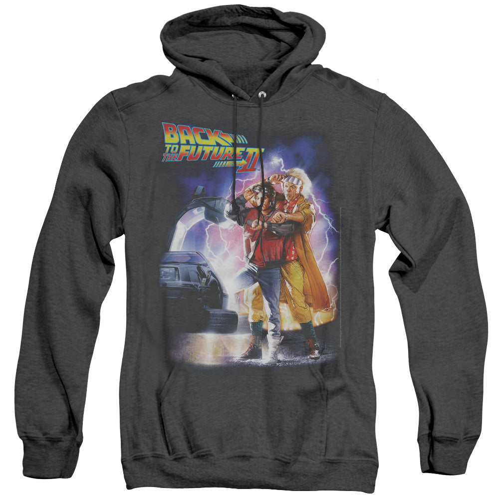 Back To The Future Ii - Poster - Adult Heather Hoodie - Black
