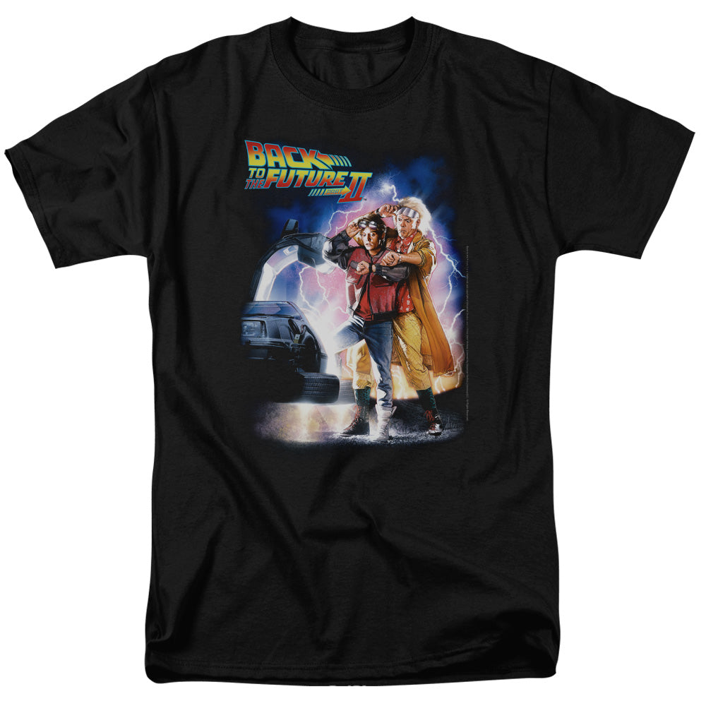 Back To The Future Ii - Poster - Short Sleeve Adult 18/1 - Black T-shirt