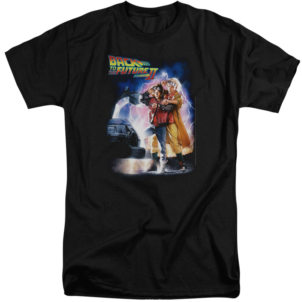 Back To The Future Ii - Poster - Short Sleeve Adult Tall - Black - Xl - Black T-shirt